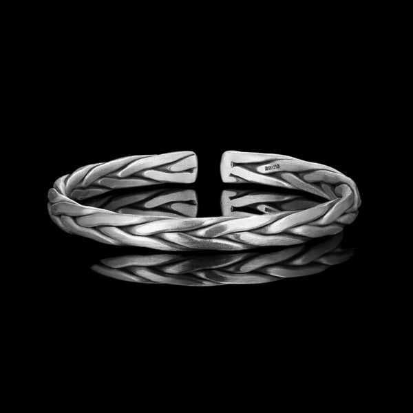 THE WOVEN BANGLE. - 925 STERLING SILVER