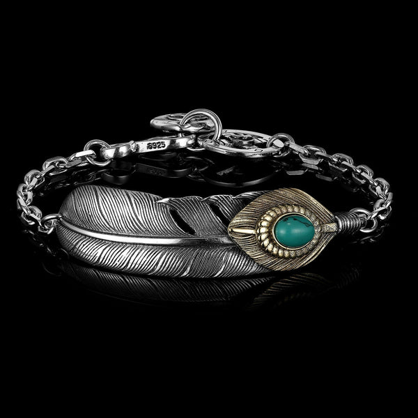 GEMMED PLUME. - 925 STERLING SILVER