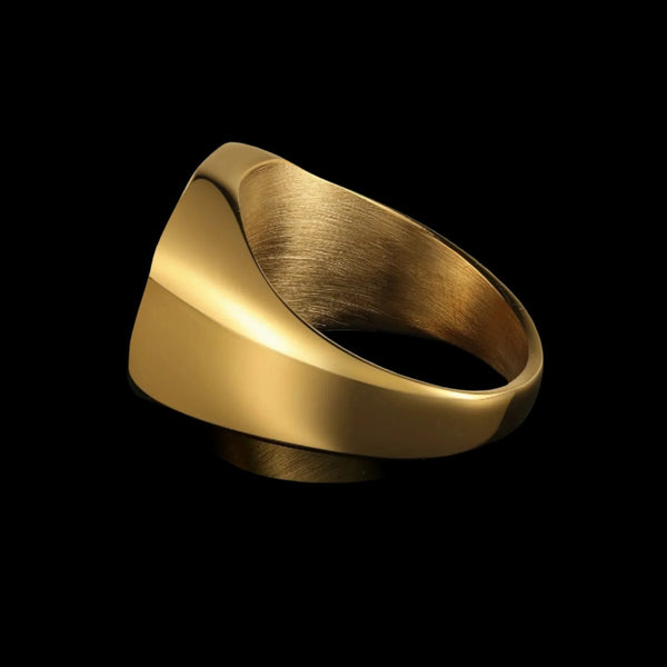 HEXAGON ONYX RING. - GOLD