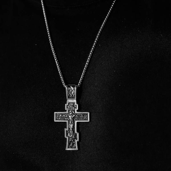 DARK JESUS CROSS. - GOLD